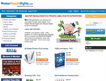 Tablet Screenshot of masterresalerights.com